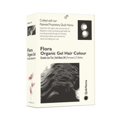 Quikhenna Flora Double Use Tint Organic Gel Hair Color – Soft Black 2N, Ammonia-Free, Long-Lasting, Organic & Vegan, Dual Application