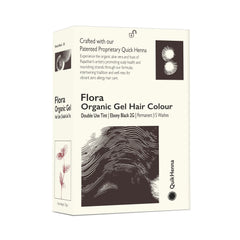 Quikhenna Flora Double Use Tint Organic Gel Hair Color –  Ebony Black 2G , Ammonia-Free, Long-Lasting, Organic & Vegan, Dual Application