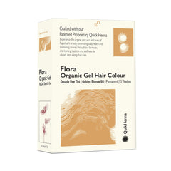 QH+ Quikhenna Flora Double Use Tint Organic Gel Hair Color –  Golden Blonde 6G , Ammonia-Free, Long-Lasting, Organic & Vegan, Dual Application