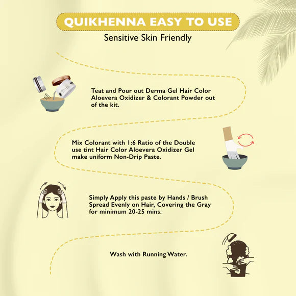 Quikhenna Flora Organic Gel Roots Touch up Hair Color Infused with Zero Allergy Magical Quick Henna Compound - 4G Golden Brown