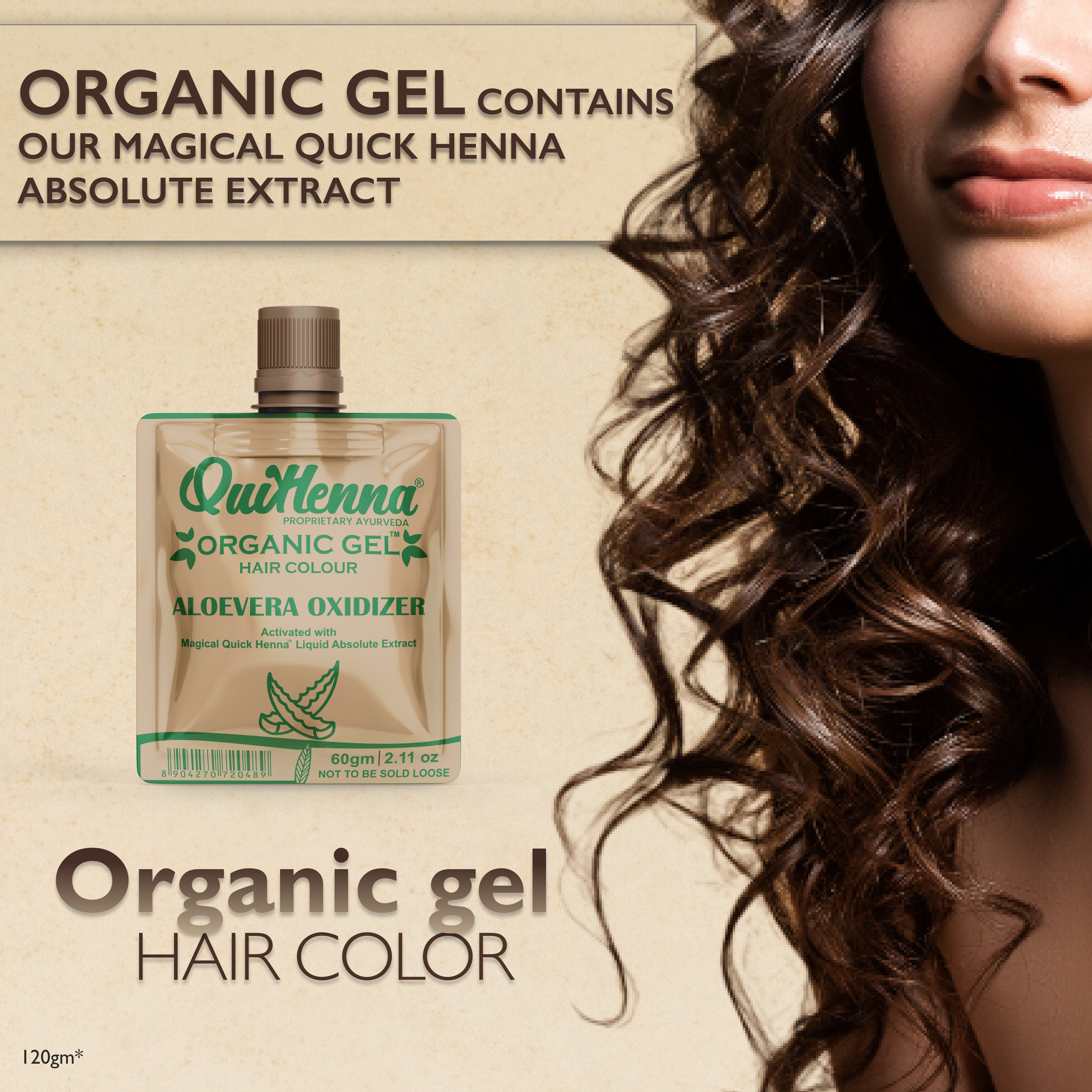 QuikHenna 3G Coffee Brown Damage Free Organic Gel Hair Color 120g