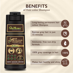 QuikHenna Hair Colour Shampoo Dark Brown For Men and Women, 400ml