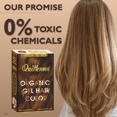 QuikHenna PPD & Ammonia Free Organic Gel Permanent Hair Colour 5N Light Brown for Men & Women 120GM