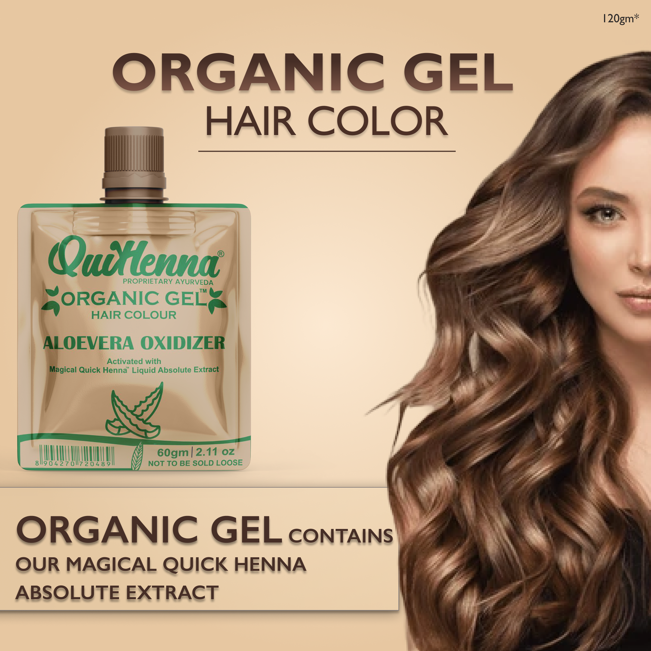 QuikHenna Zero Allergic 3N Dark Brown Damage Free Organic Gel Hair Color 120g