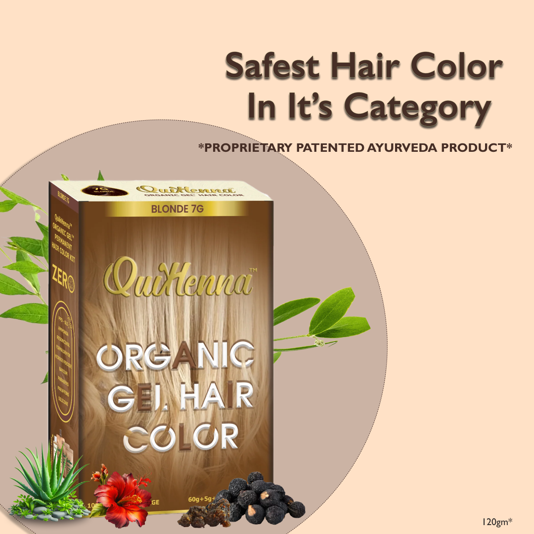 QuikHenna Zero Allergic 7G Blonde Damage Free Organic Gel Hair Color 120g