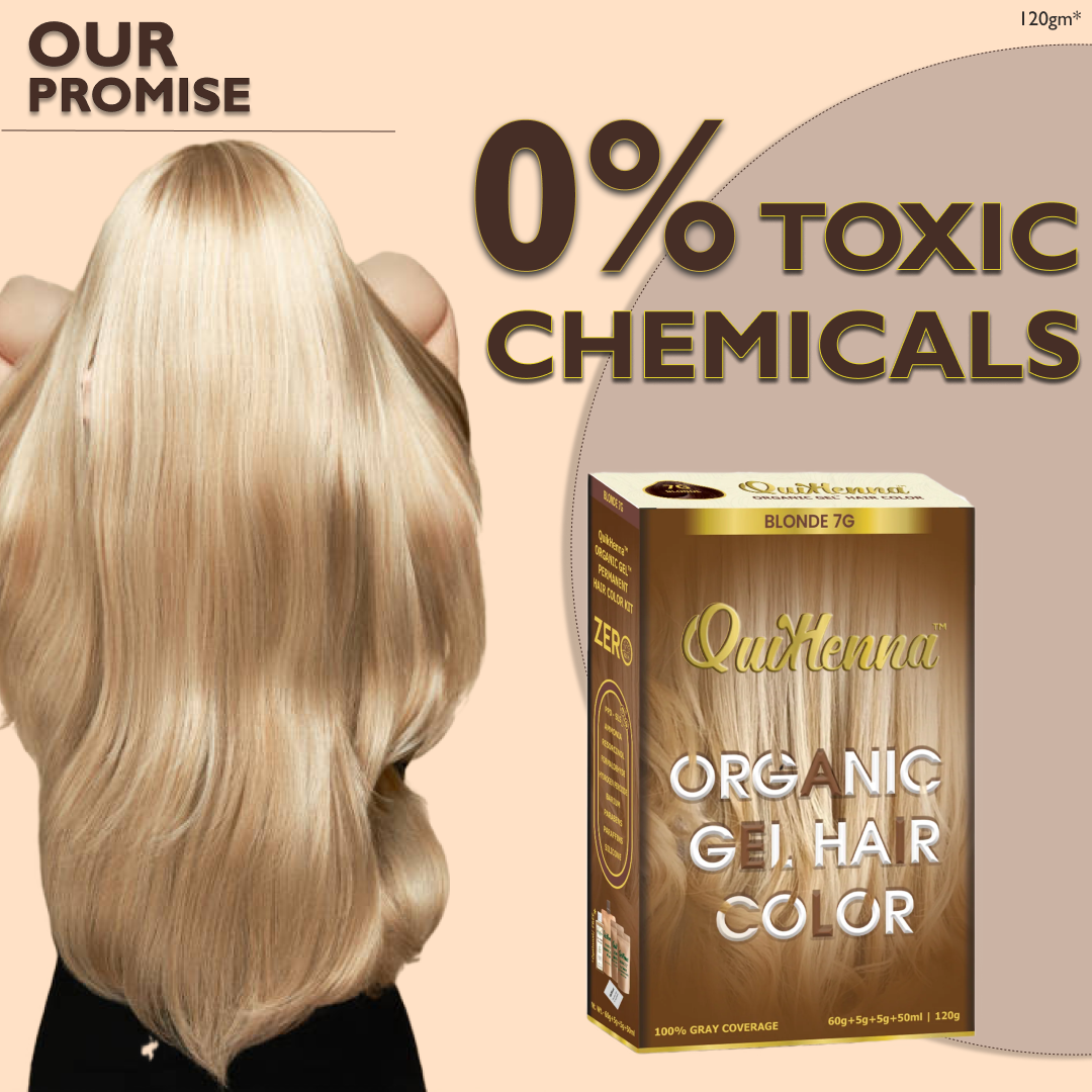 QuikHenna Zero Allergic 7G Blonde Damage Free Organic Gel Hair Color 120g