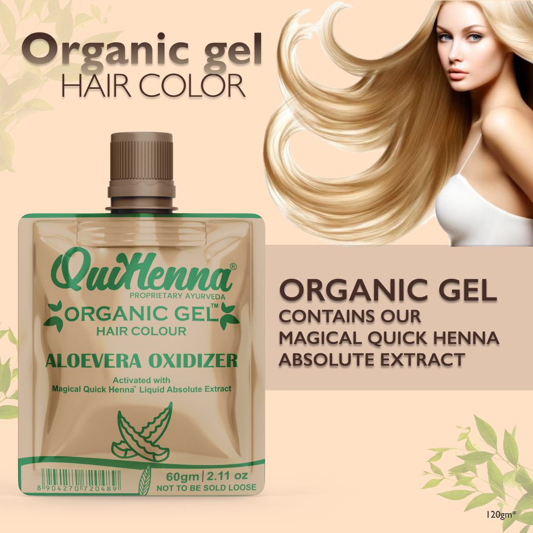 QuikHenna PPD & Ammonia Free Organic Gel Hair Colour 7G Blonde for Men & Women 210GM