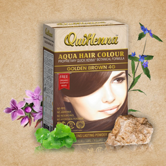 QuikHenna AQUA Powder Hair Color 4G Golden Brown For Men & Women, 110GM | Permanent Long Lasting Hair Color | Free From PPD, Resorcinols, Peroxides, Ammonia & Harsh Chemicals