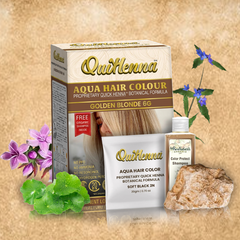 QuikHenna AQUA Powder Hair Color 6G Golden Blonde For Men & Women, 110GM | Permanent Long Lasting Hair Color | Free From PPD, Resorcinols, Peroxides, Ammonia & Harsh Chemicals