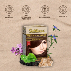 QuikHenna, AQUA Powder Hair Color 3G Coffee Brown for Men & Women, 110GM | Permanent Long Lasting Hair Color | Free from PPD, Resorcinols, Peroxides, Ammonia & Harsh Chemicals